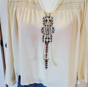 Embroidered boho country style tunic by Lovestich